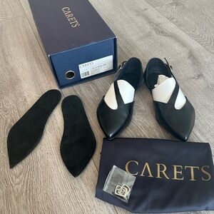 NIB Carets ARTEMIS D'Orsay Mary Janes Black Leather Barefoot Shoes - Size 6 US